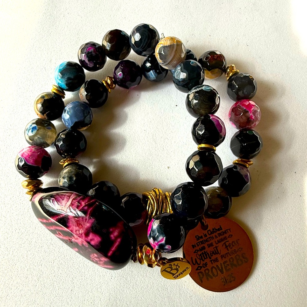 Elegant Multicolor Beaded Bracelet Set